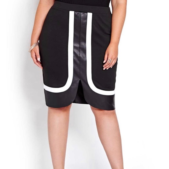 Michel Studio Dresses & Skirts - Michel Studio Pencil Skirt with Faux Leather